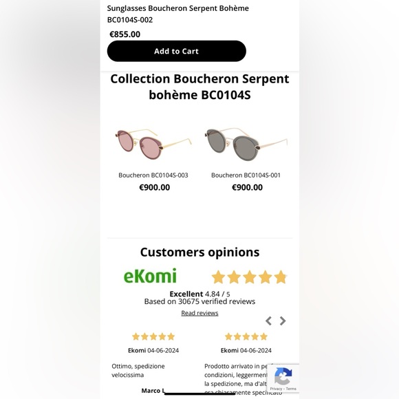 👑Boucheron BC0104S-002. Serpent Boheme ‼️Made in Italy 🇮🇹‼️ - Picture 10 of 16